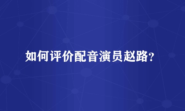 如何评价配音演员赵路？