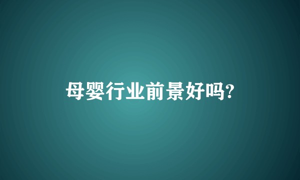母婴行业前景好吗?