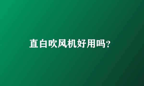 直白吹风机好用吗？