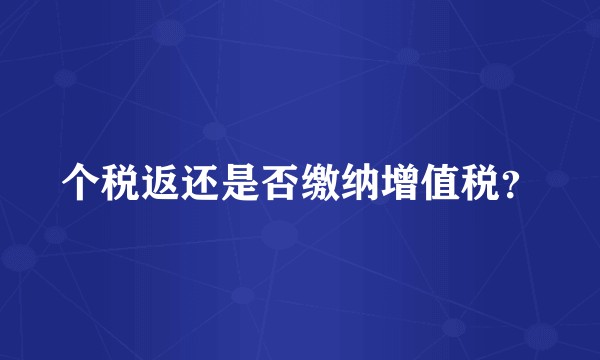 个税返还是否缴纳增值税?