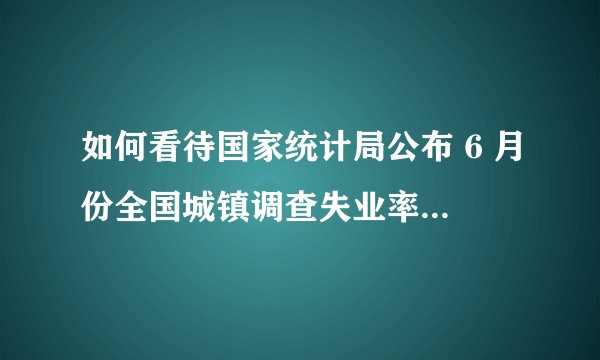 如何看待国家统计局公布 6 月份全国城镇调查失业率为 5.5％ ？该数据意味着什么？