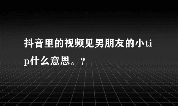 抖音里的视频见男朋友的小tip什么意思。？