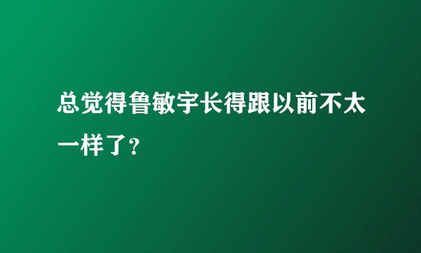 总觉得鲁敏宇长得跟以前不太一样了？