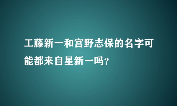 工藤新一和宫野志保的名字可能都来自星新一吗？