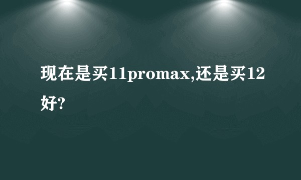 现在是买11promax,还是买12好?
