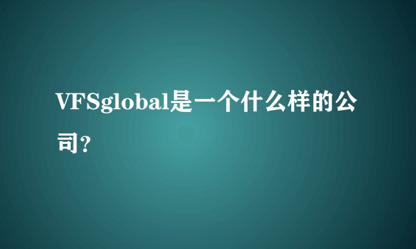 VFSglobal是一个什么样的公司？