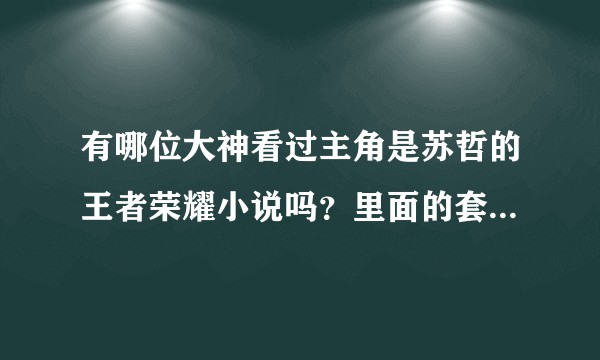 有哪位大神看过主角是苏哲的王者荣耀小说吗？里面的套路真实吗?