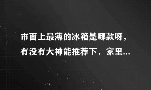 市面上最薄的冰箱是哪款呀，有没有大神能推荐下，家里地方比较小？