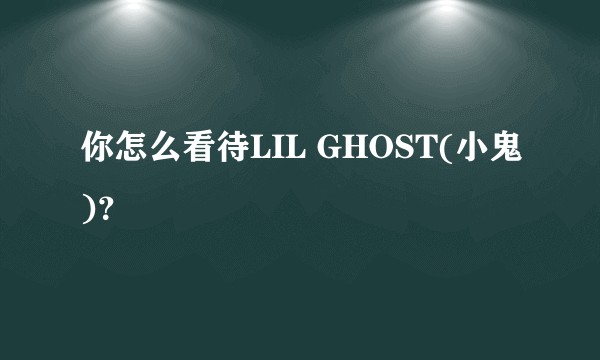 你怎么看待LIL GHOST(小鬼)？