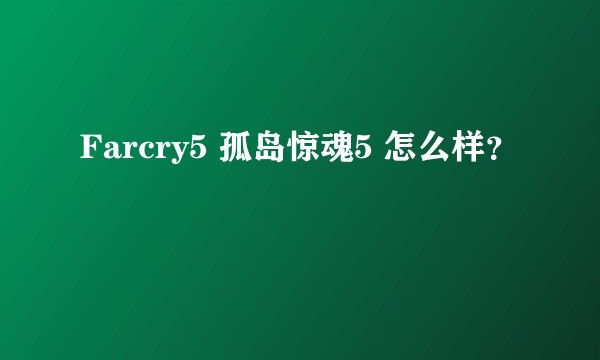 Farcry5 孤岛惊魂5 怎么样？