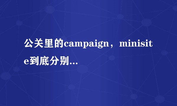 公关里的campaign，minisite到底分别是什么意思？