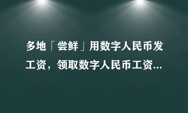 多地「尝鲜」用数字人民币发工资，领取数字人民币工资是种什么体验？有何不同？
