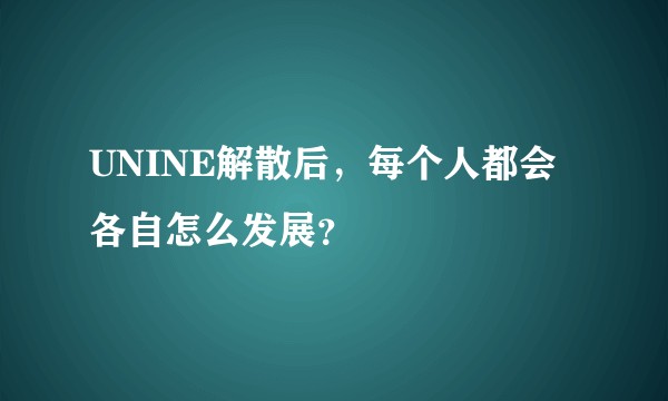 UNINE解散后，每个人都会各自怎么发展？