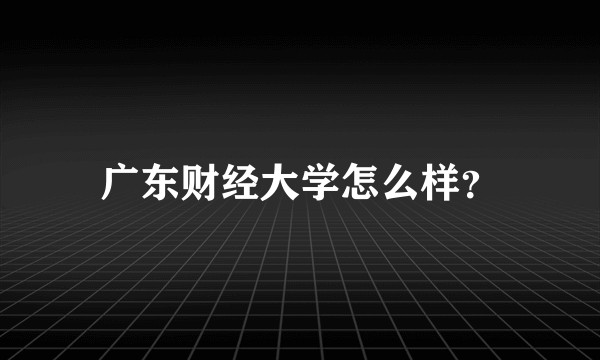 广东财经大学怎么样？