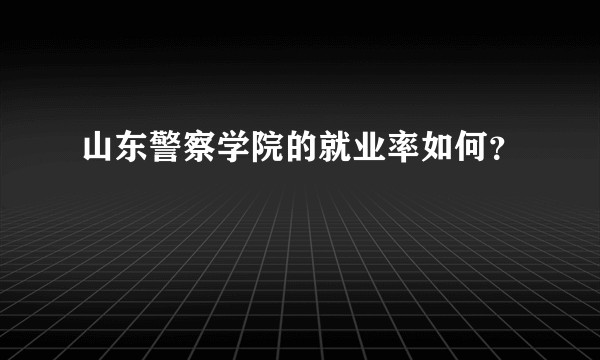 山东警察学院的就业率如何？