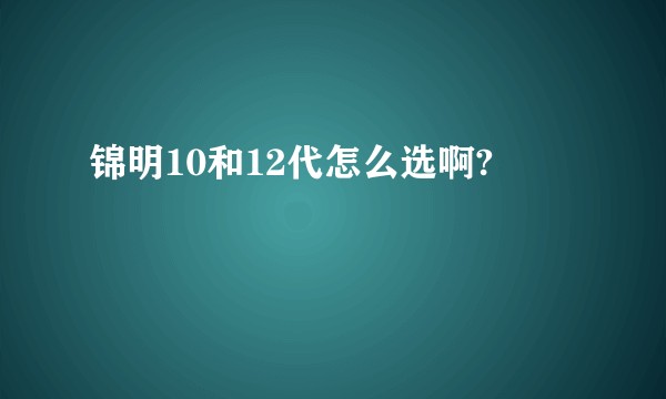 锦明10和12代怎么选啊?