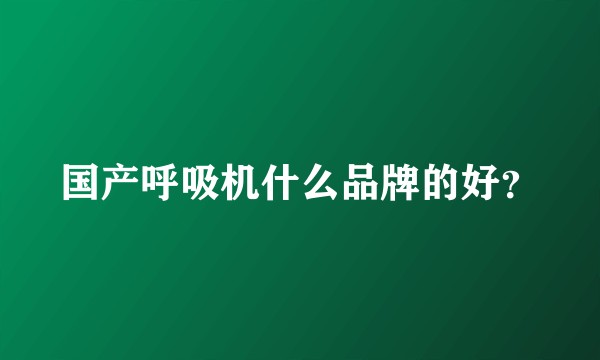 国产呼吸机什么品牌的好？