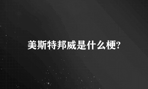 美斯特邦威是什么梗?
