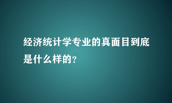 经济统计学专业的真面目到底是什么样的？