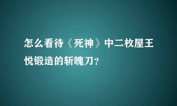 怎么看待《死神》中二枚屋王悦锻造的斩魄刀？