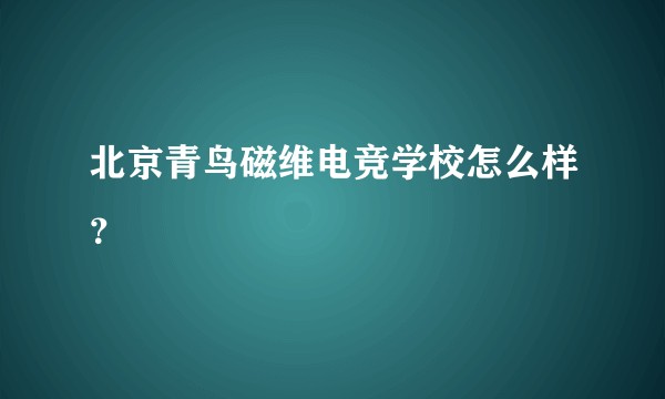 北京青鸟磁维电竞学校怎么样？