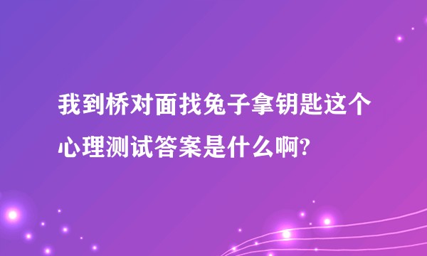 我到桥对面找兔子拿钥匙这个心理测试答案是什么啊?
