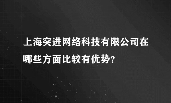上海突进网络科技有限公司在哪些方面比较有优势？