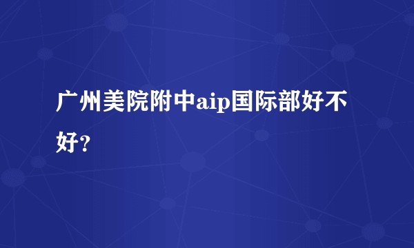 广州美院附中aip国际部好不好？