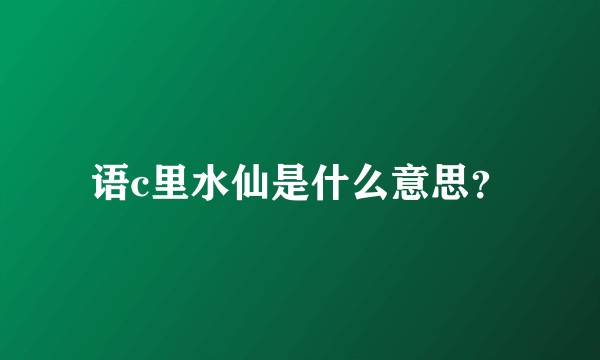 语c里水仙是什么意思？