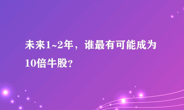 未来1~2年，谁最有可能成为10倍牛股？