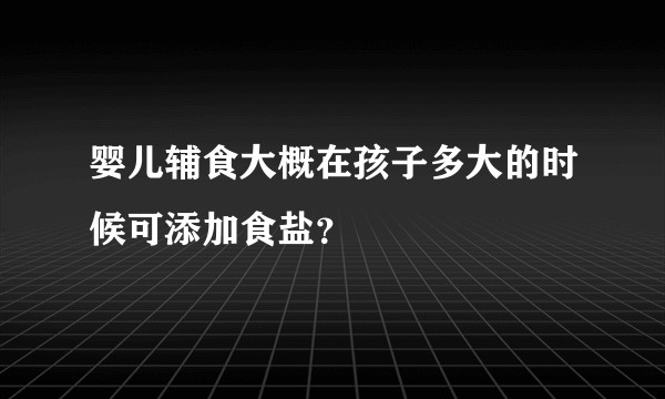 婴儿辅食大概在孩子多大的时候可添加食盐？