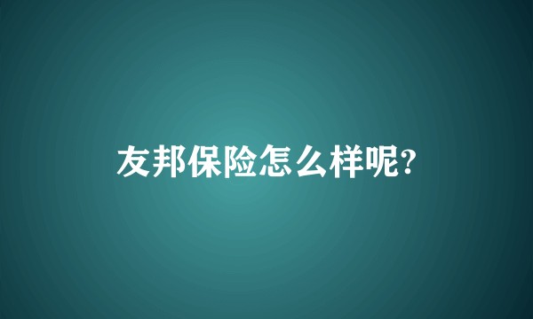 友邦保险怎么样呢?