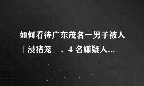 如何看待广东茂名一男子被人「浸猪笼」，4 名嫌疑人已全部到案，他们将承担怎样的法律责任？