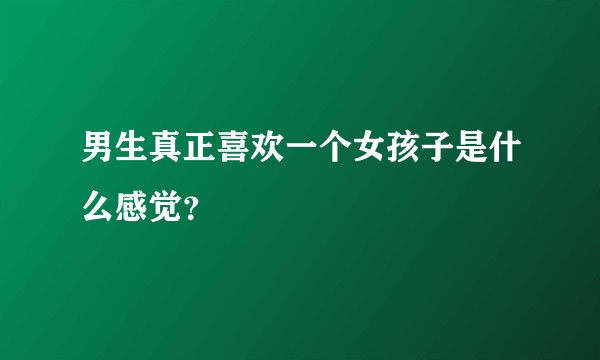 男生真正喜欢一个女孩子是什么感觉？