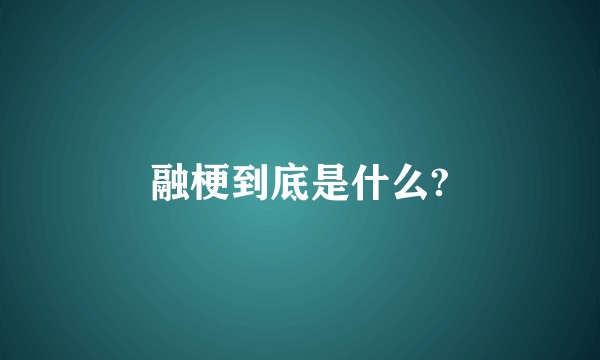 融梗到底是什么?
