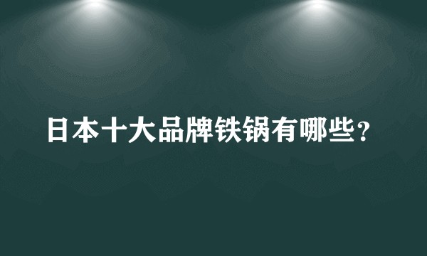 日本十大品牌铁锅有哪些?