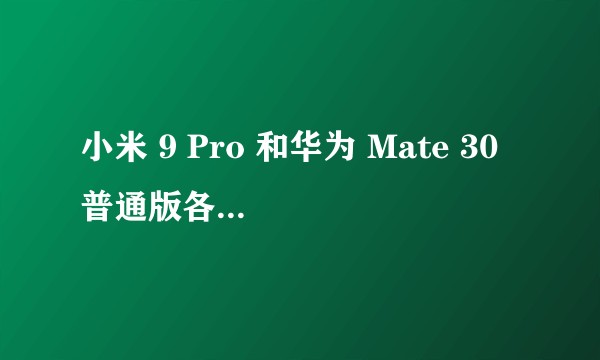 小米 9 Pro 和华为 Mate 30 普通版各有何优劣？