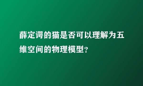 薛定谔的猫是否可以理解为五维空间的物理模型？
