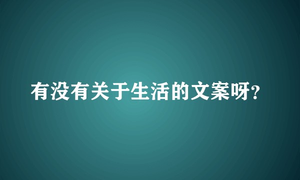 有没有关于生活的文案呀？