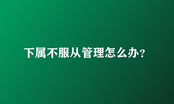 下属不服从管理怎么办？