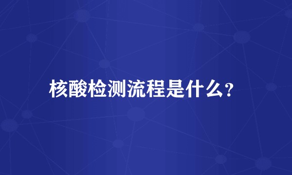 核酸检测流程是什么？