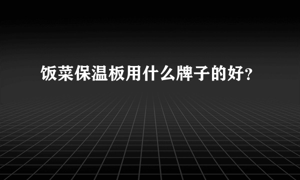 饭菜保温板用什么牌子的好?
