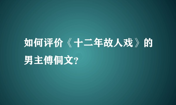 如何评价《十二年故人戏》的男主傅侗文？