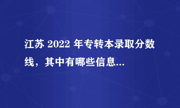 江苏 2022 年专转本录取分数线，其中有哪些信息值得关注？