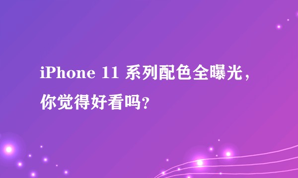 iPhone 11 系列配色全曝光，你觉得好看吗？