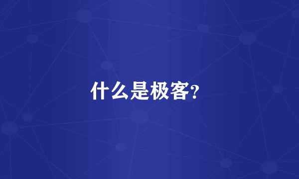 什么是极客？
