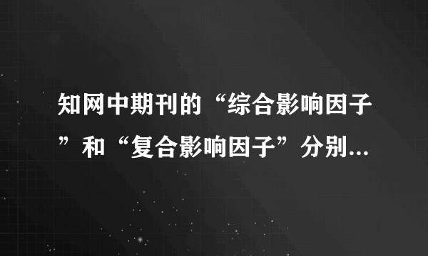 知网中期刊的“综合影响因子”和“复合影响因子”分别是什么意思？