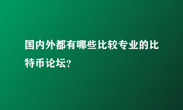 国内外都有哪些比较专业的比特币论坛？
