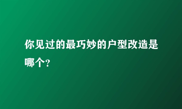 你见过的最巧妙的户型改造是哪个？