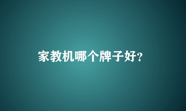 家教机哪个牌子好？